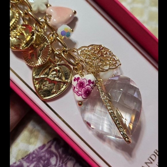 Gold and Pink Heart Handbag Charm - Picture 2 of 5